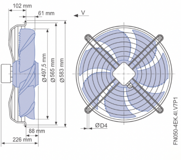 Ventilator axial de aspiratie Ziehl FN 050-4EK.4I.V7P1